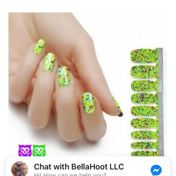 Bella Hoot Premium Polish Confetti Lime Cupcake Nail Polish Strips - Picture 2 of 5